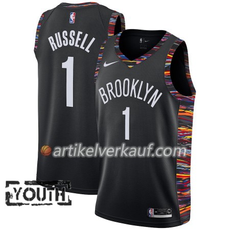 NBA Brooklyn Nets Trikot D'Angelo Russell 1 2018-19 Nike City Edition Schwarz Swingman - Kinder